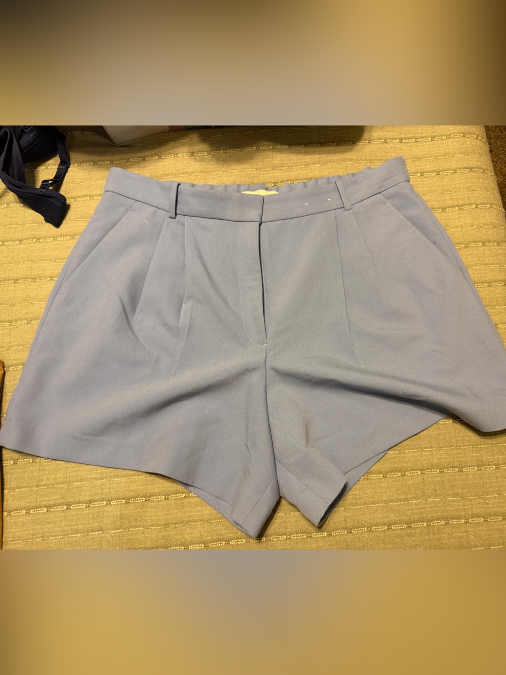 Abercrombie & Fitch Light Blue High-Waist Tailored Shorts